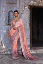 Load image into Gallery viewer, PEACH TO MAUVE OMBRE SAREE