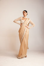 Load image into Gallery viewer, Beige Chandelier Drop Saree Set