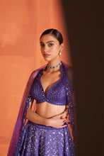 Load image into Gallery viewer, Purple Raw Silk Lehenga Set