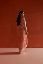 Load image into Gallery viewer, Pastel Orange Net Saree