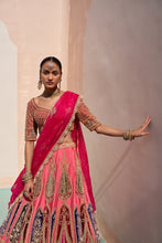 Load image into Gallery viewer, Pink Double Dupatta Lehenga Set