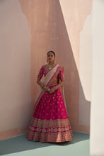Load image into Gallery viewer, Rani Pink Double Dupatta Lehenga Set
