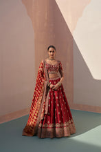 Load image into Gallery viewer, Maroon Double Dupatta Lehenga Set
