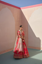 Load image into Gallery viewer, Red Double Dupatta Lehenga Set