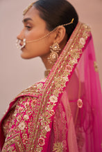 Load image into Gallery viewer, Rani Pink Double Dupatta Lehenga Set