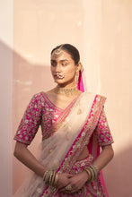 Load image into Gallery viewer, Rani Pink Double Dupatta Lehenga Set