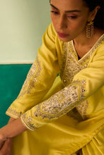 Load image into Gallery viewer, Yellow Silk Kurta Set