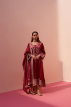 Load image into Gallery viewer, MAROON VELVET Choga SET