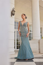 Load image into Gallery viewer, AQUA BLUE EMBROIDERED GOWN