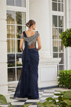 Load image into Gallery viewer, NET YOKE SATIN ORGANZA BOTTOM CHIFFON DRAPE