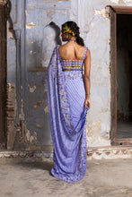 Load image into Gallery viewer, INK BLUE OMBRE SAREE