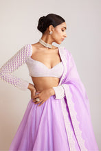 Load image into Gallery viewer, Lilac Organza Lehenga Set
