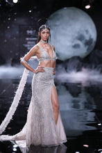 Load image into Gallery viewer, Aphrodite Embroidered Skirt Paired With A Choli And A Trail Cape