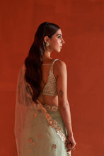 Load image into Gallery viewer, Sea Green Net Saree