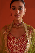 Load image into Gallery viewer, Multicolor Raw Silk Lehenga Set