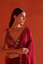 Load image into Gallery viewer, Maroon Silk Saree