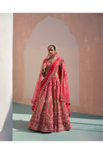 Load image into Gallery viewer, Red Double Dupatta Lehenga Set