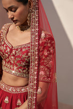 Load image into Gallery viewer, Maroon Double Dupatta Lehenga Set