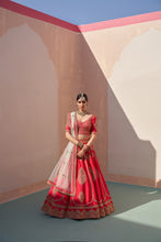 Load image into Gallery viewer, Red Double Dupatta Lehenga Set