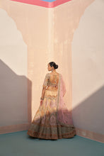 Load image into Gallery viewer, Gold Organza Double Dupatta Lehenga Set