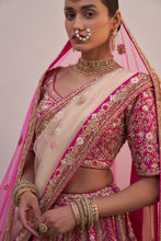 Load image into Gallery viewer, Rani Pink Double Dupatta Lehenga Set