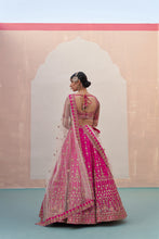 Load image into Gallery viewer, Rani Pink Double Dupatta Lehenga Set