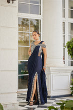 Load image into Gallery viewer, NET YOKE SATIN ORGANZA BOTTOM CHIFFON DRAPE
