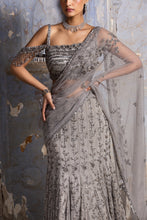 Load image into Gallery viewer, GREY GEORGETTE SAREE