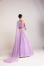 Load image into Gallery viewer, Lilac One Shoulder Lehenga Set