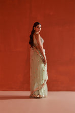 Load image into Gallery viewer, Sea Green Net Saree