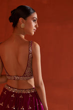 Load image into Gallery viewer, Crimson Raw Silk Lehenga Set