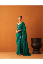 Load image into Gallery viewer, Myrtle Green Silk Saree