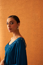 Load image into Gallery viewer, Peacock Blue Silk Saree