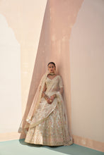 Load image into Gallery viewer, Ivory Double Dupatta Lehenga Set