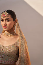 Load image into Gallery viewer, Gold Organza Double Dupatta Lehenga Set