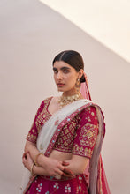 Load image into Gallery viewer, Wine Double Dupatta Lehenga Set