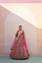 Load image into Gallery viewer, Rani Pink Double Dupatta Lehenga Set