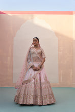Load image into Gallery viewer, Blush Pink Double Dupatta Lehenga Set