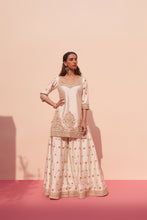 Load image into Gallery viewer, IVORY RAW SILK SHARARA SET