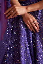 Load image into Gallery viewer, Purple Raw Silk Lehenga Set