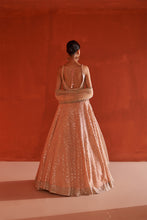 Load image into Gallery viewer, Peach Raw Silk Lehenga Set
