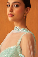 Load image into Gallery viewer, Sea Green Raw Silk Lehenga Set