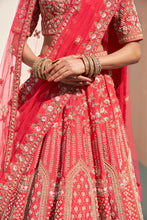 Load image into Gallery viewer, Red Double Dupatta Lehenga Set