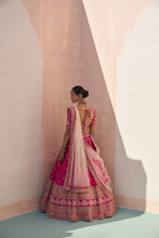 Load image into Gallery viewer, Rani Pink Double Dupatta Lehenga Set