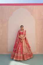 Load image into Gallery viewer, Red Double Dupatta Lehenga Set
