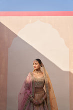 Load image into Gallery viewer, Gold Organza Double Dupatta Lehenga Set