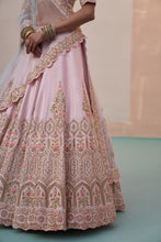 Load image into Gallery viewer, Blush Pink Double Dupatta Lehenga Set