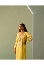 Load image into Gallery viewer, Yellow Silk Kurta Set