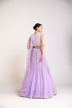 Load image into Gallery viewer, Lilac V Neck Pearl Chandelier Lehenga Set