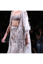 Load image into Gallery viewer, Cynthia Chiffon Crystal Encrusted Draped Sari Set